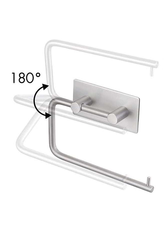 Self Adhesive Toilet Paper Holder, Stainless Steel Tissue Roll Paper Hook, Towel Hanger Rack, Napkin Holder Towel Hanger for Bathroom, Grey - Image 2